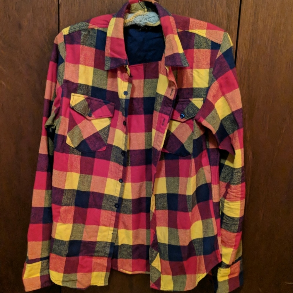 Multi colored plaid flannel